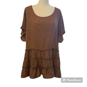 Plus Size Baby Doll Ruffled Top / Blouse ~ SIZE 2X/3X NWOT